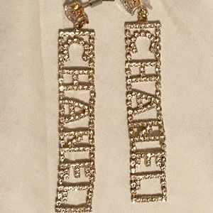 Brand new Chanel rhinestone earrings